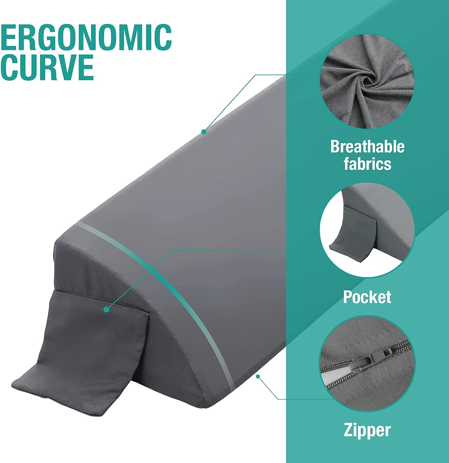 Thumbnail 6 de Vekkia Full Wedge Pillow Headboard Bed Wedge for Gap Fillers 📏? Wait emoji: product category.
```
```