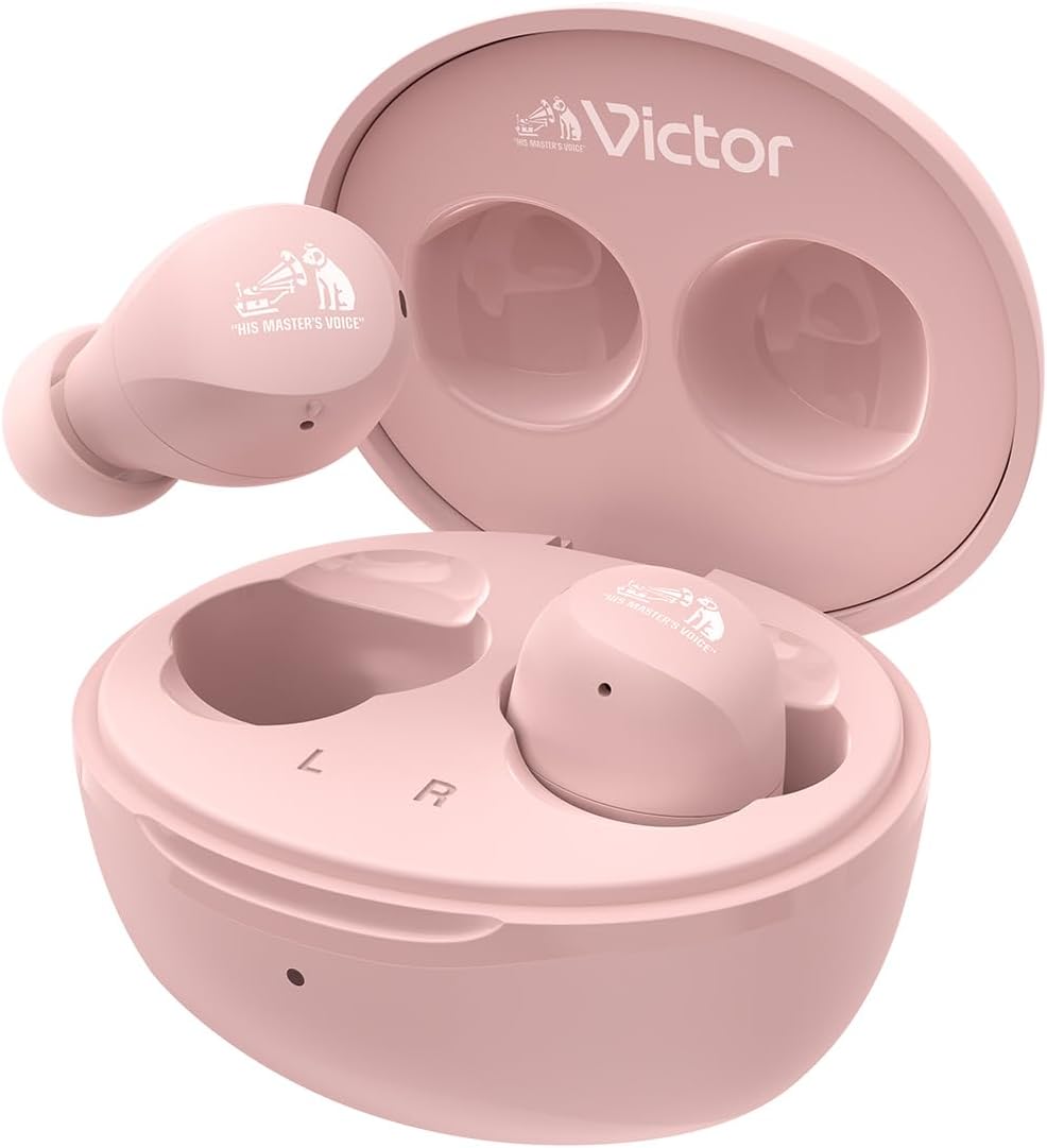 Detalle de Victor HA-A6T ワイヤレスイヤホン、ピンク・Bluetooth 5.4・最大23時間再生