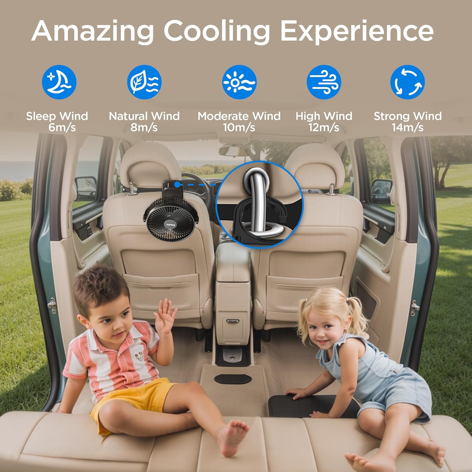 Thumbnail 3 de EasyAcc 10000mAh Portable Clip on Fan – All‑in‑one cooling and power bank