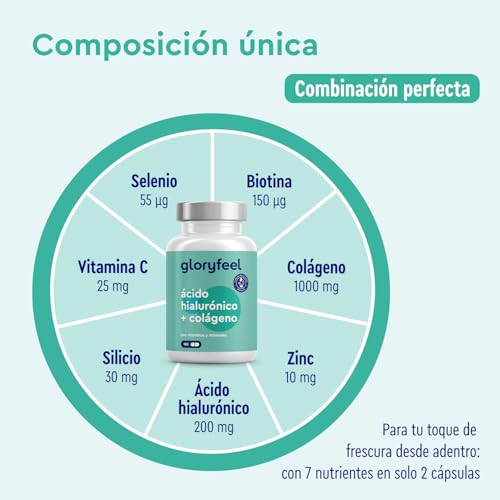 Detalle 2 de Colágeno + Ácido Hialurónico + Vitamina C - 180 cápsulas