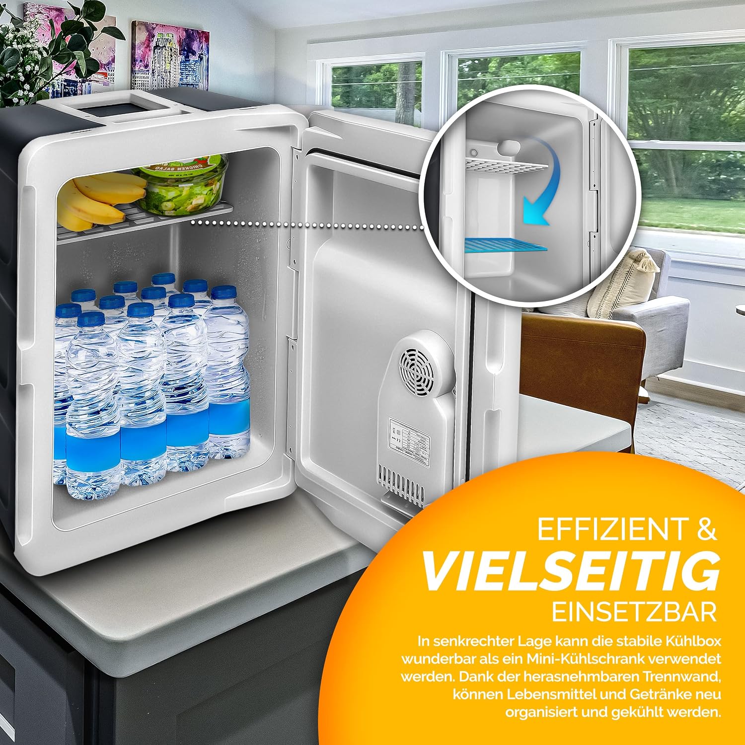 Thumbnail 6 de tillvex Kühlbox elektrisch 40L mit Rollen – Mini-Kühlschrank für Auto, Camping und Urlaub