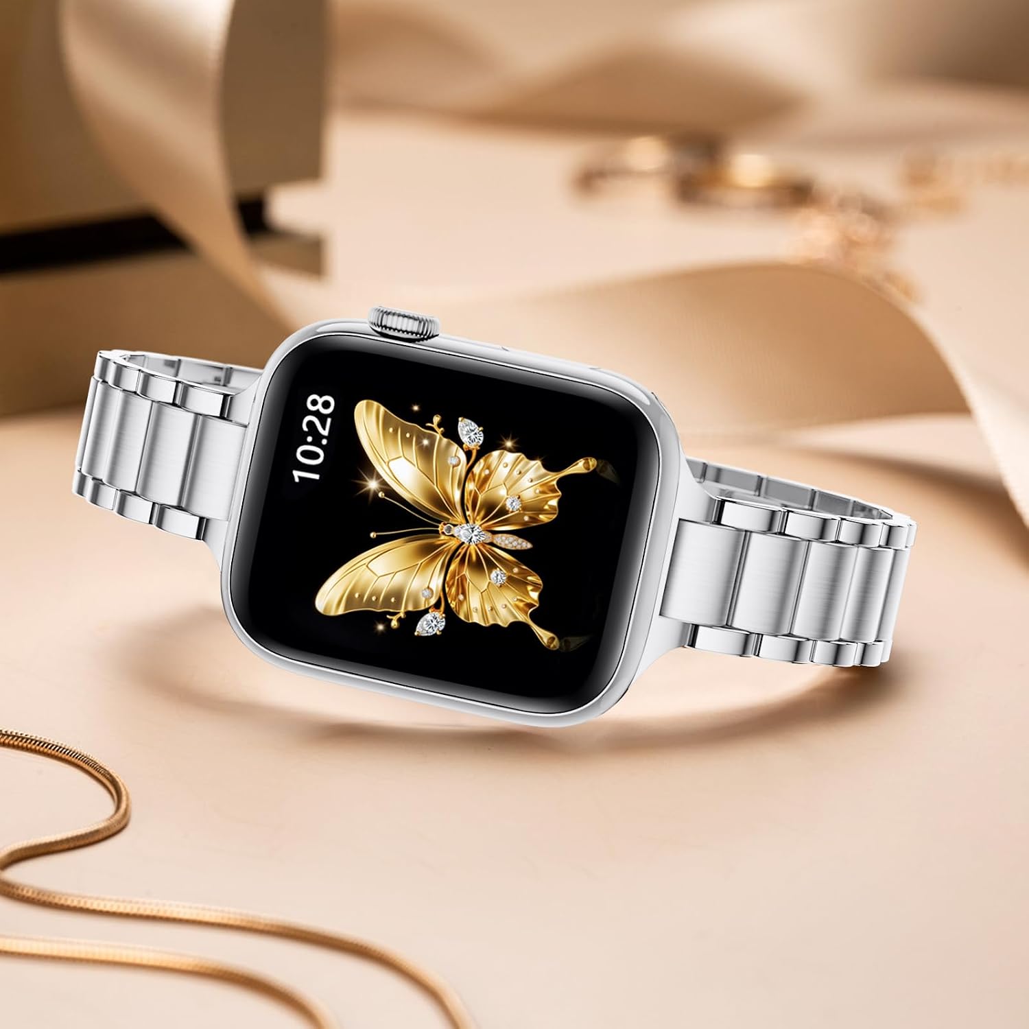 Detalle 2 de WFEAGL Stainless Steel Apple Watch strap (Slim) in Silver for 42mm–49mm models
