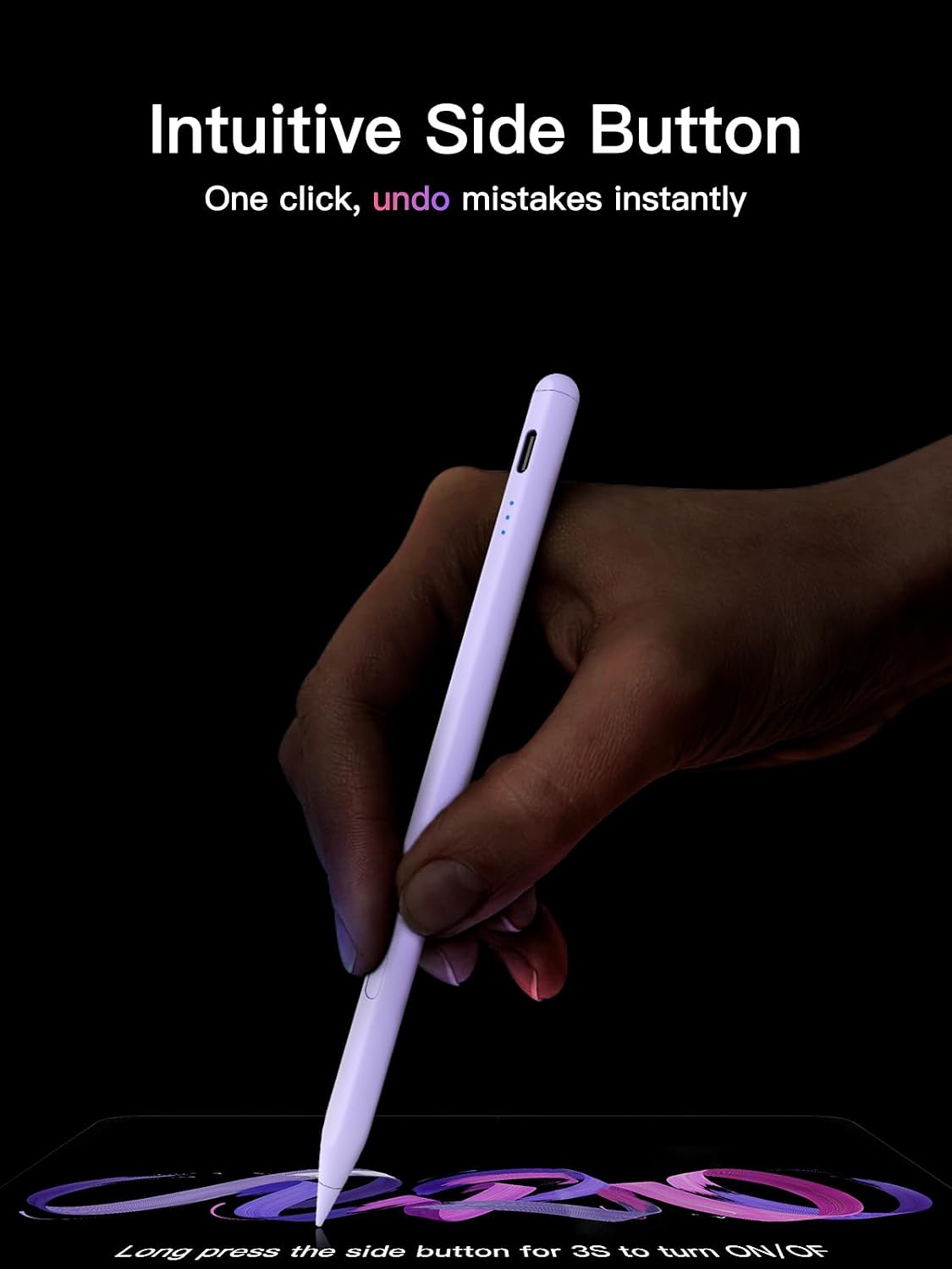 Detalle 1 de KEEPRO iPen-C-Purple Stylus Pen for iPad, Tilt Sensitivity and USB-C Charging