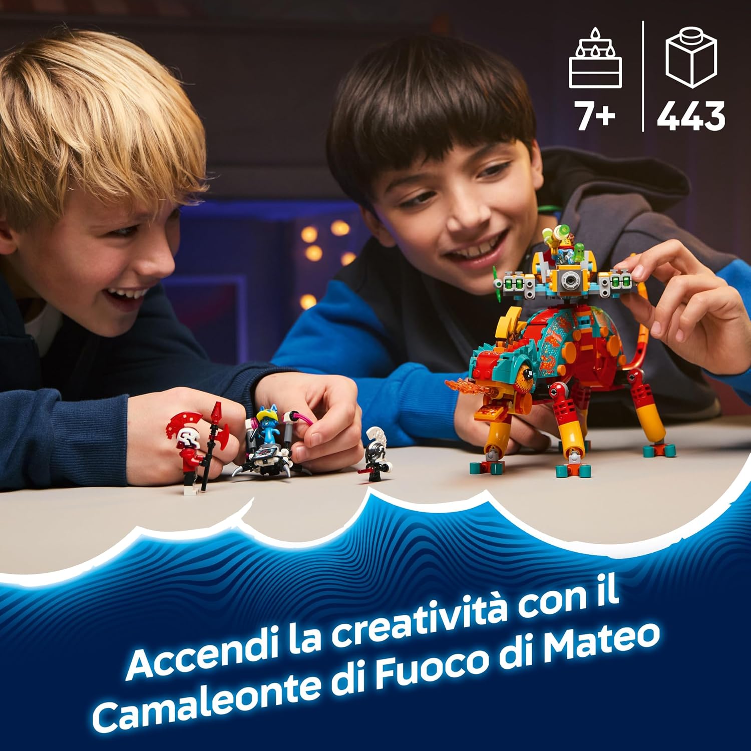 Detalle 2 de LEGO DREAMZzz 71492 Il Camaleonte di Fuoco di Mateo 2 in 1 trasformabile in aereo e mech