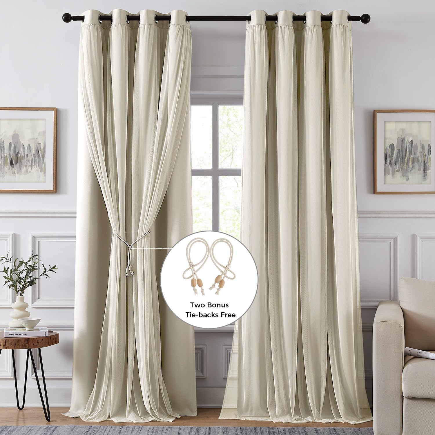 Detalle 2 de Swandream blackout curtains 96 inch length