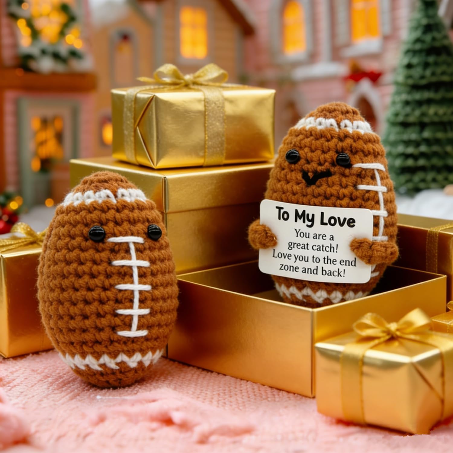 Thumbnail 2 de Haibeot Handmade Crochet Mini Football Gift with Romantic Message
