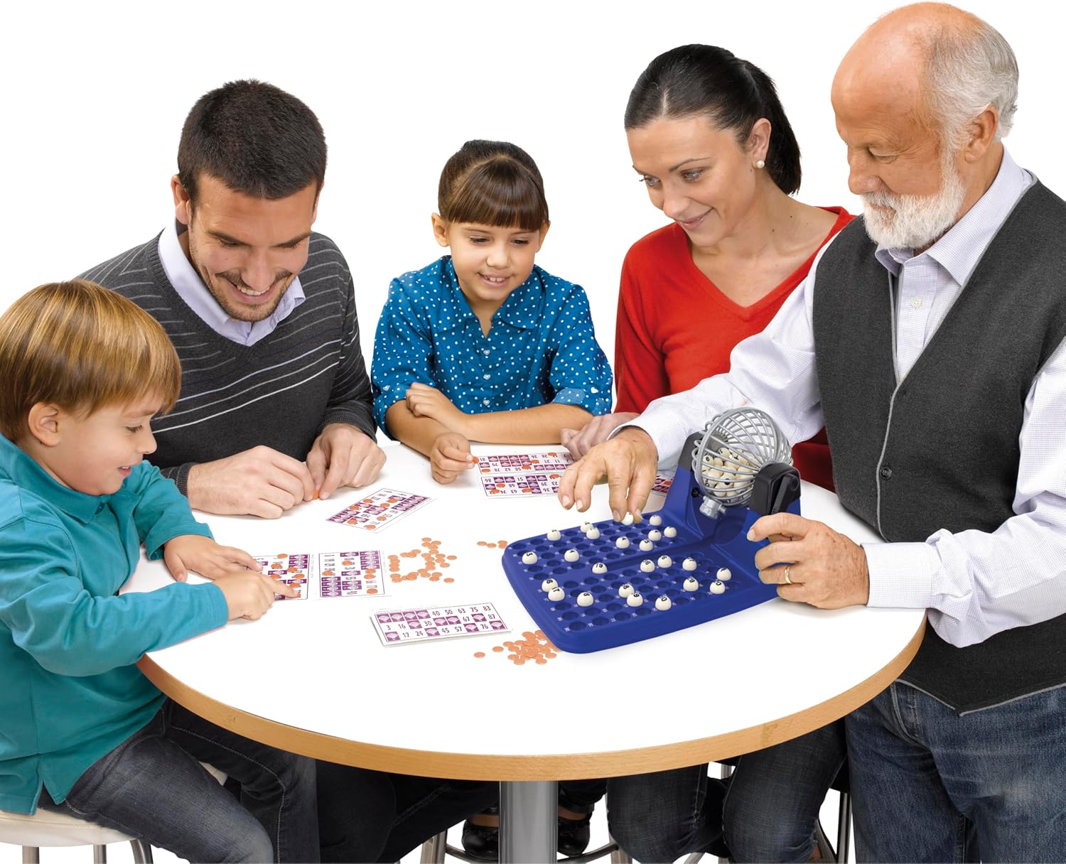 Thumbnail 1 de Chicos Loterie Automatique – Jeu de loto bingo complet avec boulier, 90 boules indélébiles et 48 cartons (ref. 20805)