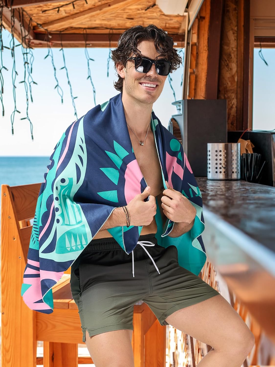 Detalle 2 de Arcweg Herren Badeshorts mit Ultralight Badehose – Schnelltrocknend, Atmungsaktiv, Farbverlauf, S–XXL