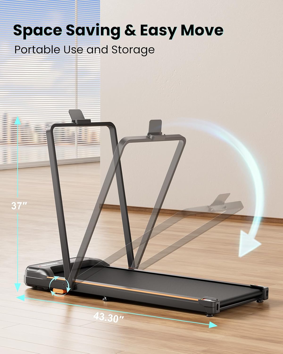 Detalle 2 de Abonow 3000 Under Desk Walking Pad Treadmill, 8% Manual Incline, LED Display