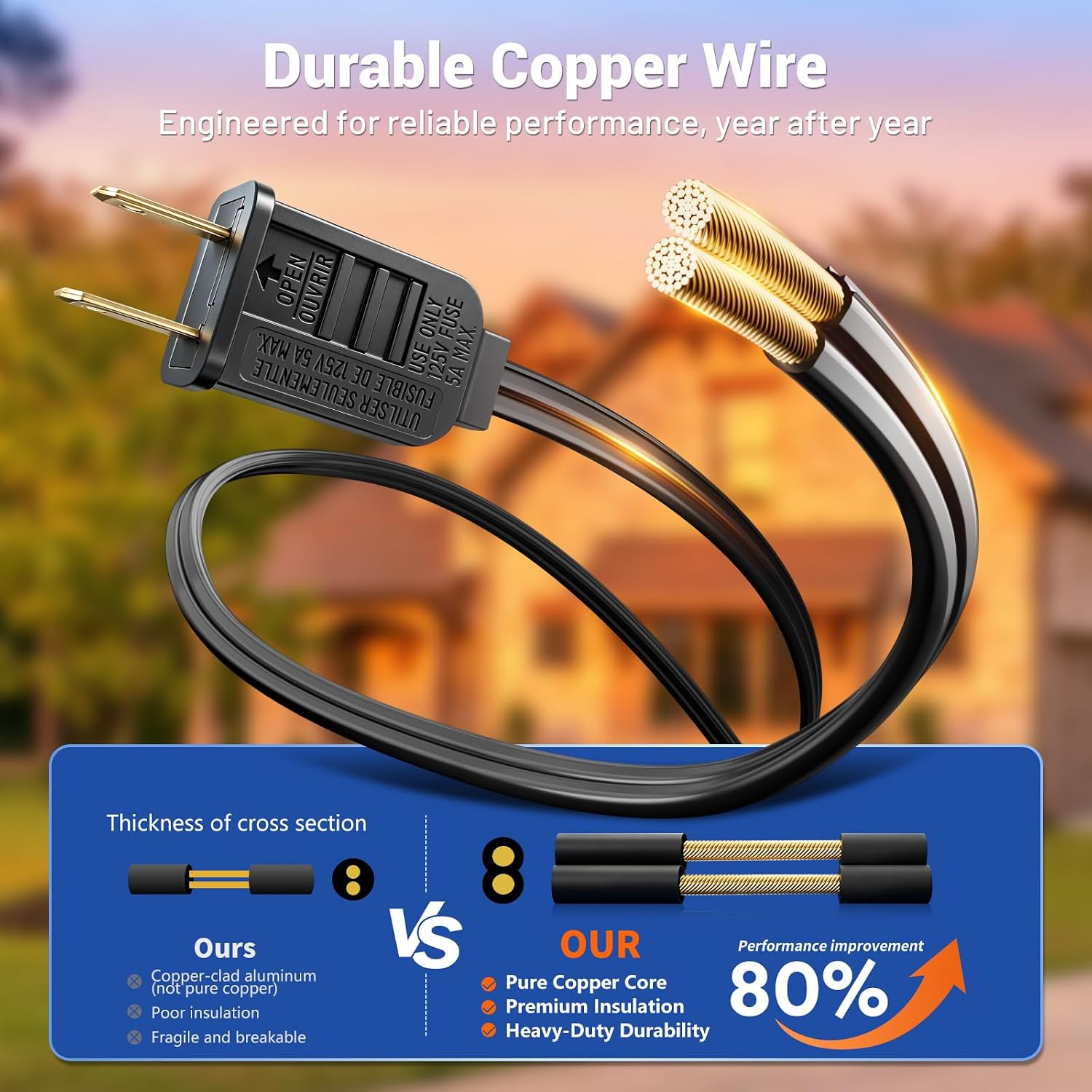 Detalle 2 de Sikitul outdoor string lights, 120 ft
