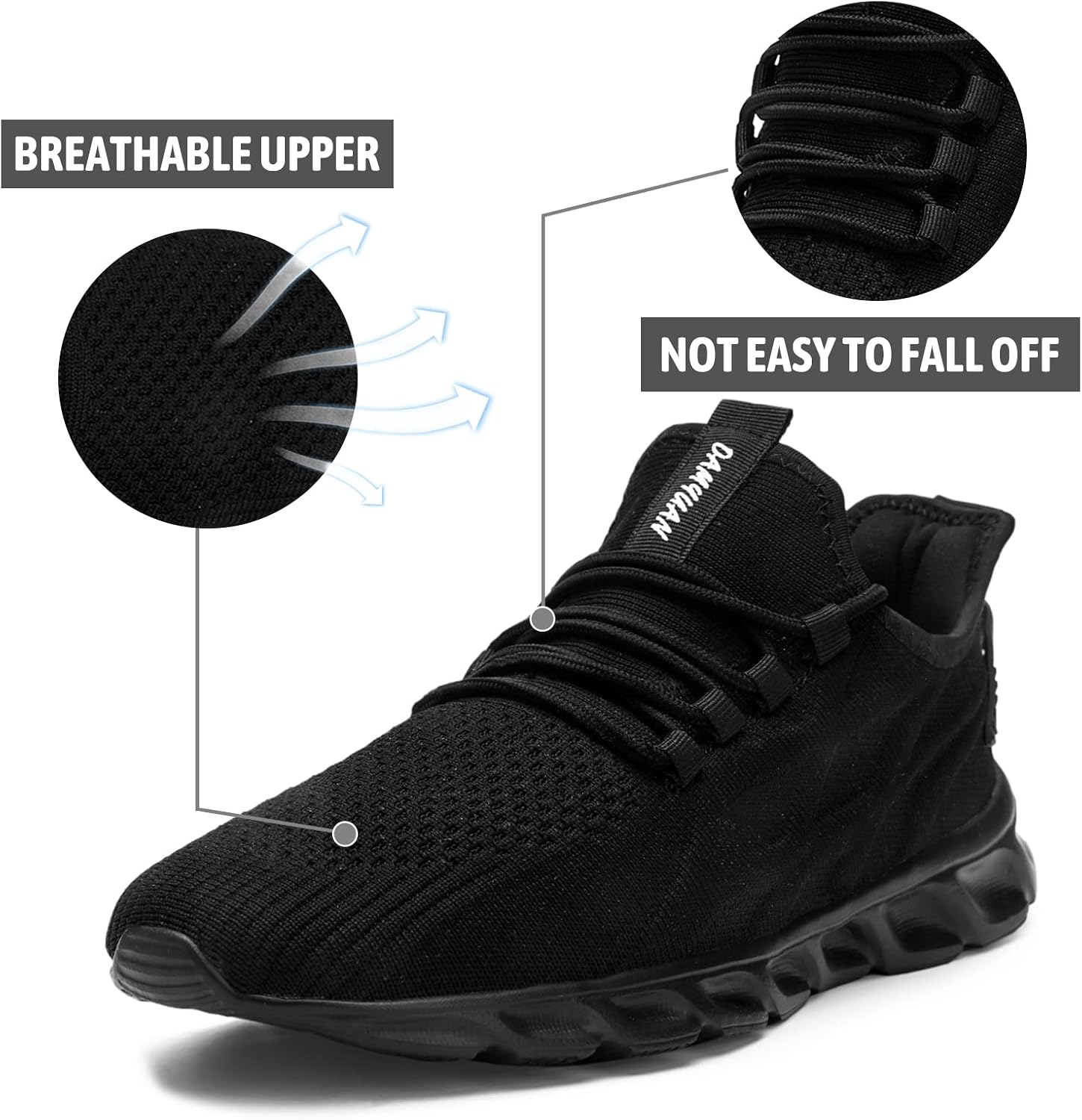 Detalle de CAIQDM Men’s Mesh Trainers Running Shoes for Walking, Gym & Jogging