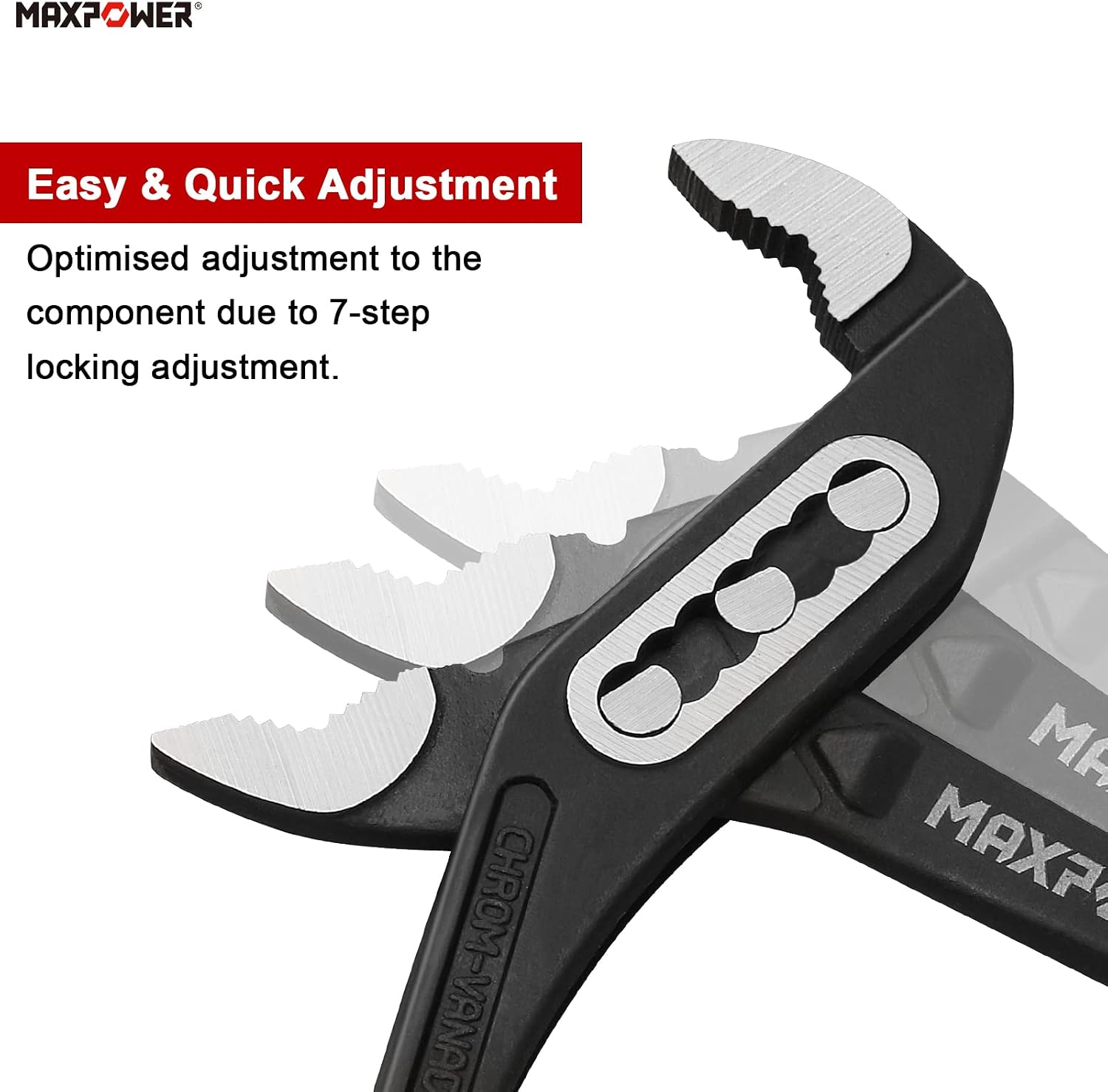 Thumbnail 4 de MAXPOWER 250mm Water Pump Plier (10in) Quick Change Adjustable Multigrip Groove Joint