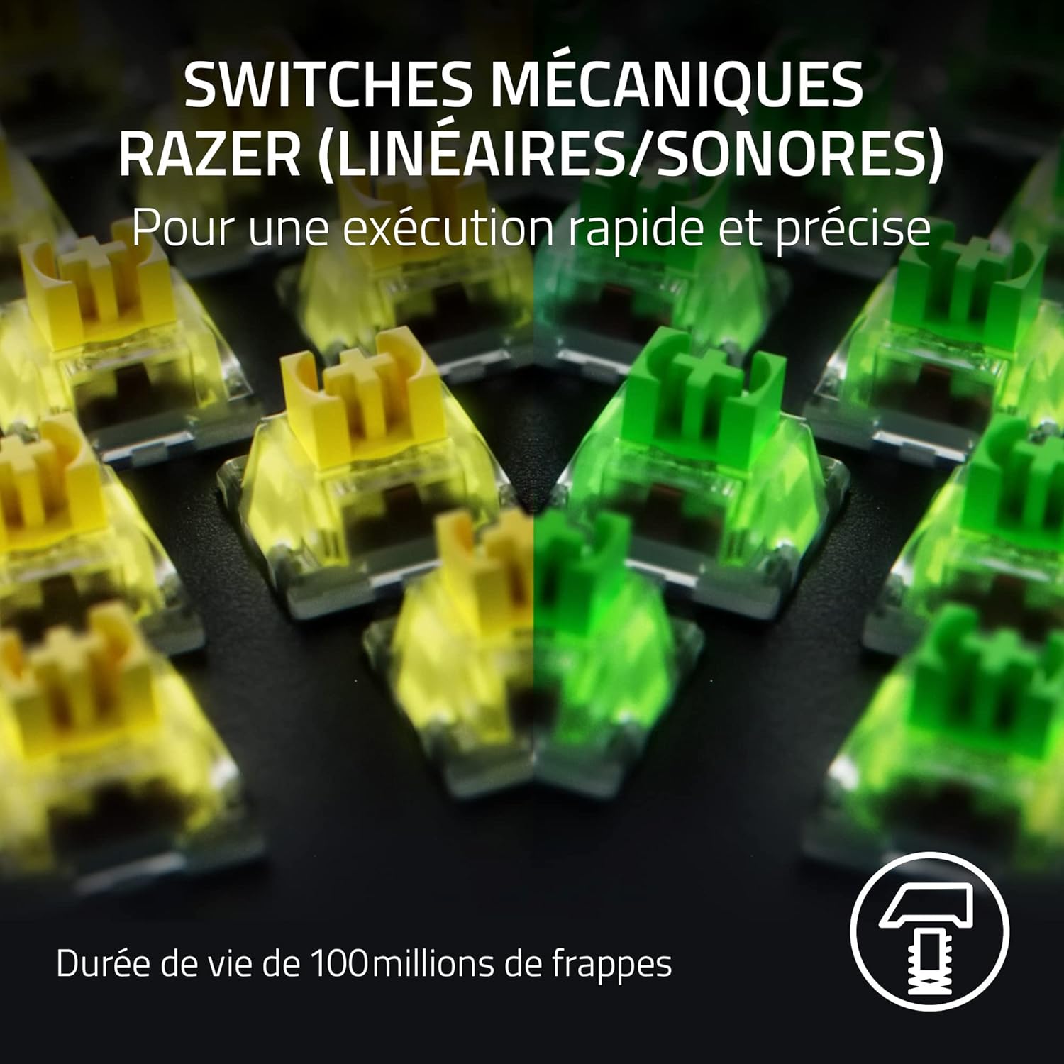 Detalle de Razer BlackWidow V4 Pro (switches jaunes) clavier gamer mécanique Snap Tap AZERTY FR, noir