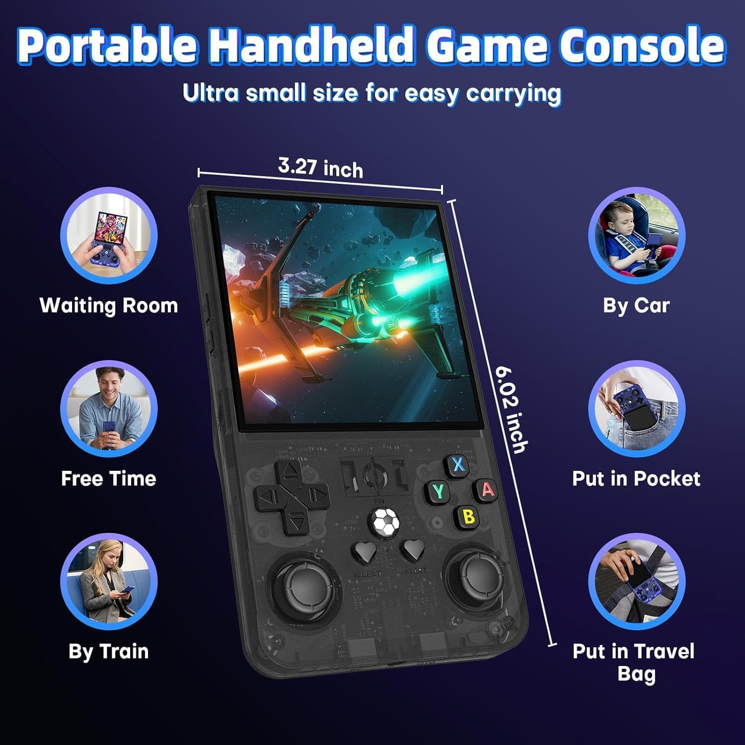 Thumbnail 4 de R36MAX Retro Handheld Game Console (R36 Max) with 4.0-Inch IPS Screen, 64GB Storage, 4000mAh Battery, Ink Black