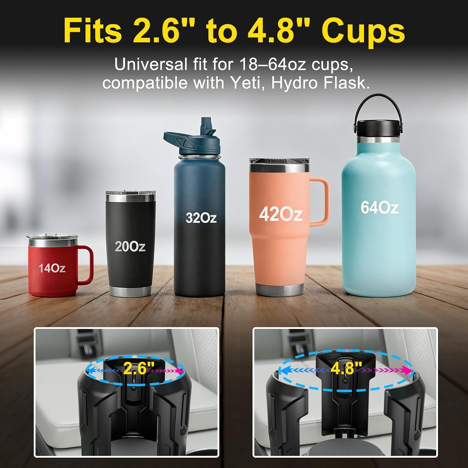 Thumbnail 6 de Cup Holder Expander Auto-Fit 2.6"–4.8"