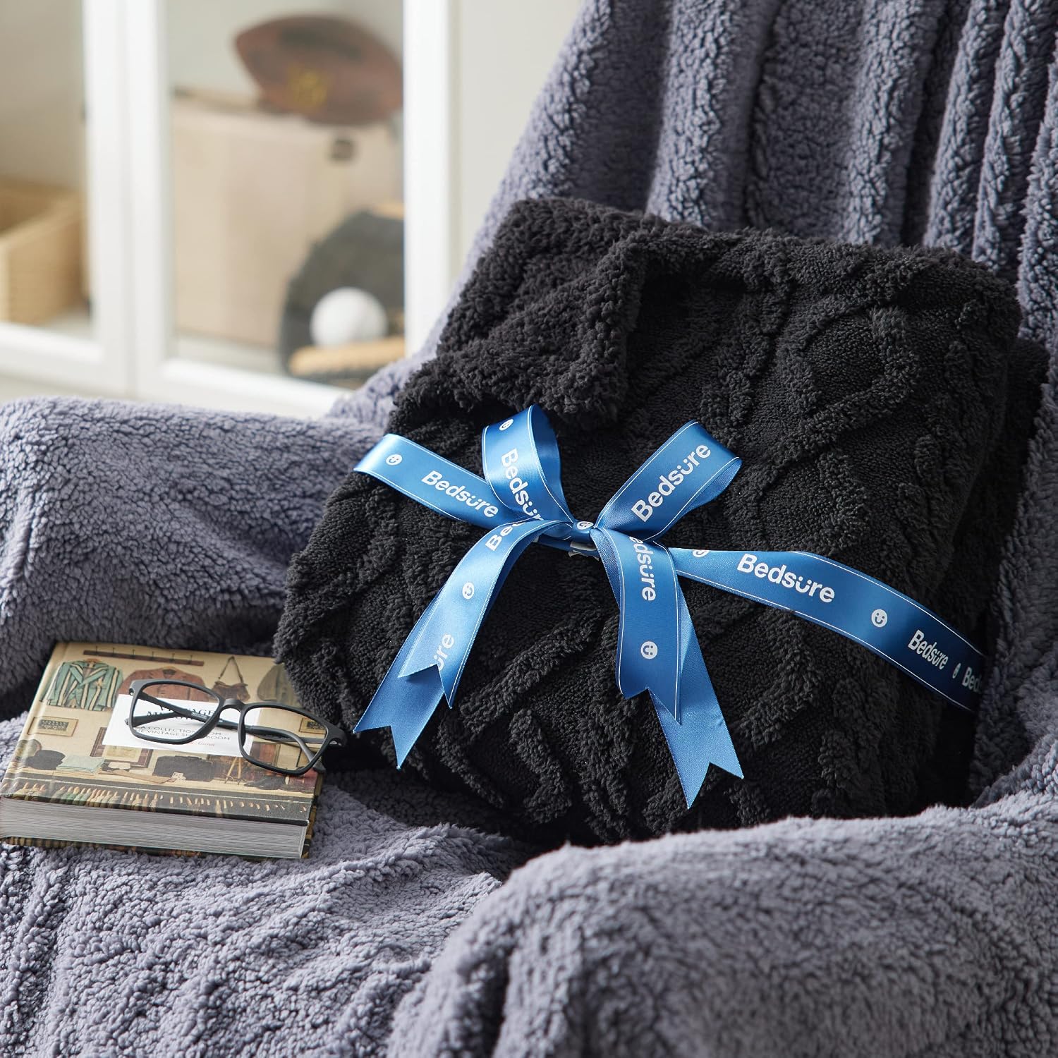 Thumbnail 6 de Bedsure Sherpa Fleece Throw 150x200 cm