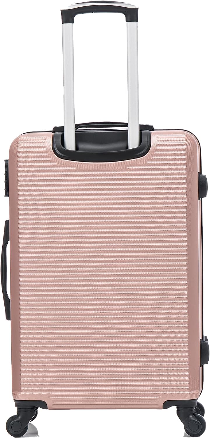 Detalle de CELIMS Set Valigie: Valigia Media 20 kg Rigida Oro Rosa + Beauty Case da Viaggio 35 cm | Trolley 65 cm con 4 Ruote
