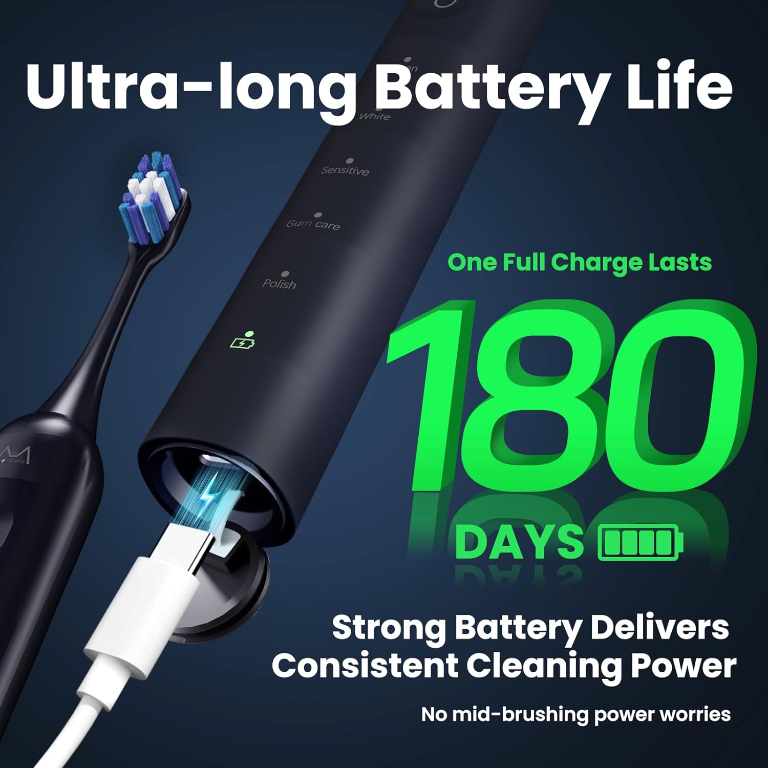 Thumbnail 1 de Marlincare Electric Toothbrush 180-Day Battery Life 🪥