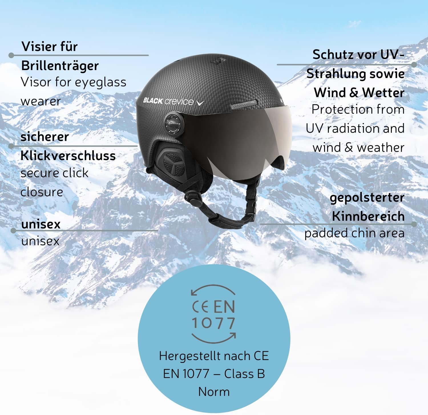 Detalle de Black Crevice Gstaad Casco Sci Unisex Adulto