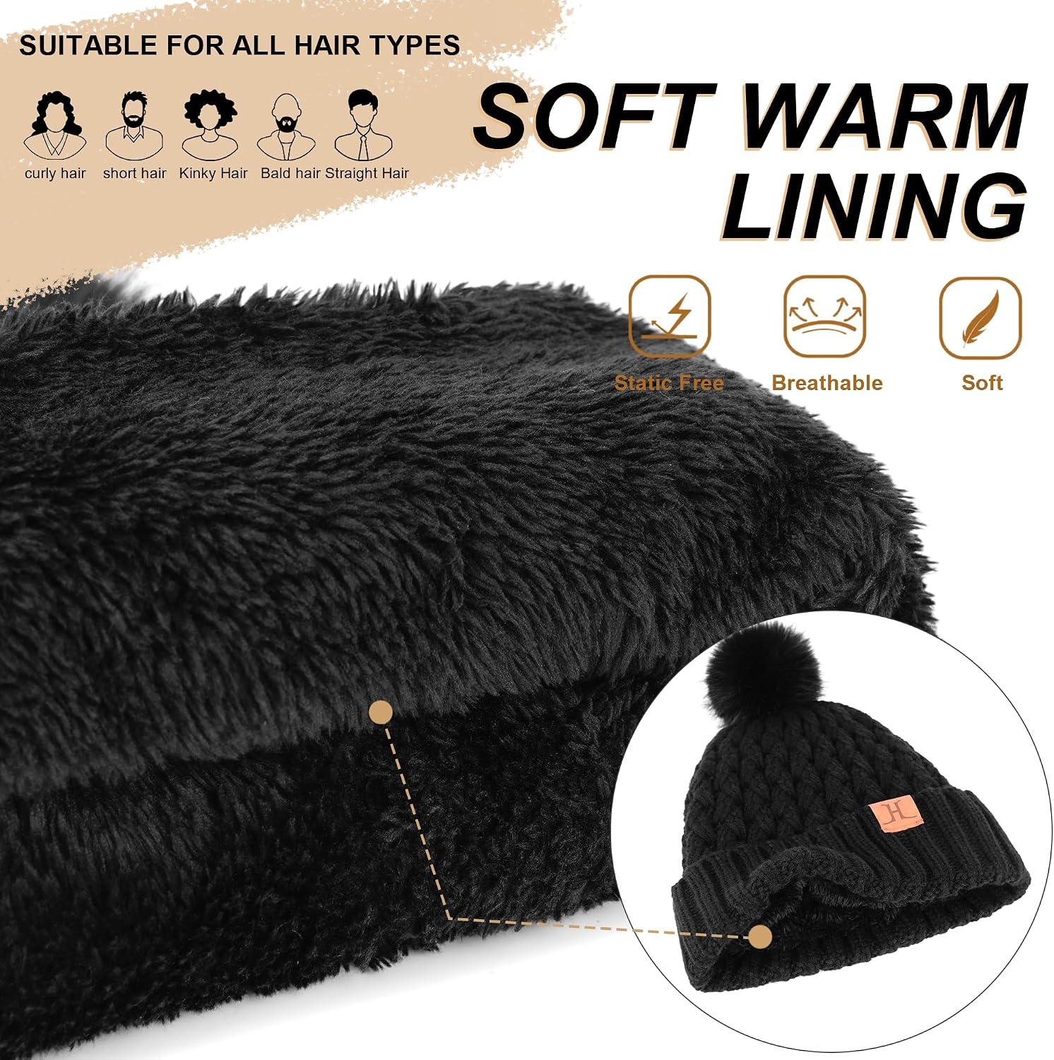 Detalle 2 de Bequemer Laden Bonnet d'hiver Pompon 23cm đ