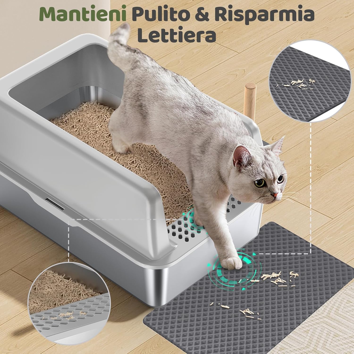 Thumbnail 4 de Gimars XL lettiera acciaio 20L per gatti 🐱