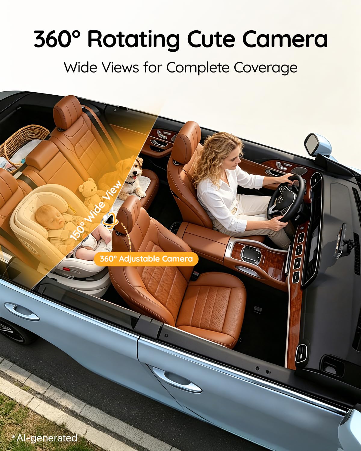 Thumbnail 5 de Babyvue BV2 Baby Car Camera with 1080p HD, 360° Rotation and Night Vision