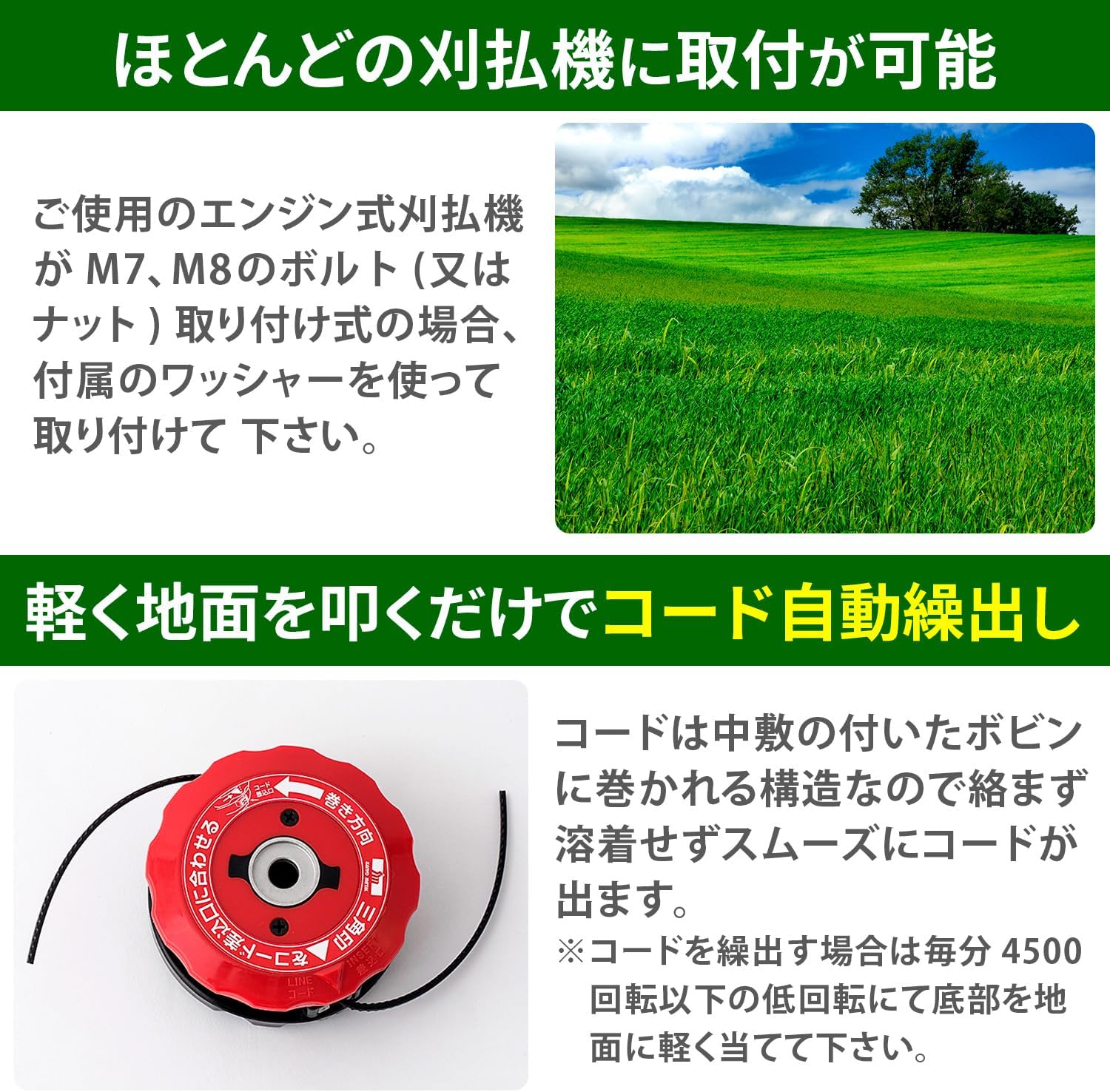 Detalle de 山善 GT-06 楽巻きカッター 鮫牙コード付き ナイロンカッター 取付穴25.4mm