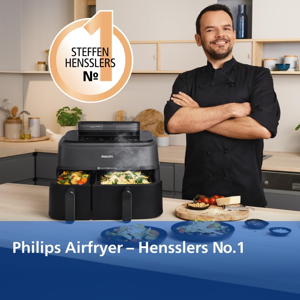 Thumbnail 2 de Philips Airfryer 5000 Series Dual Basket: SteamFry trifft RapidAir Plus für zwei Gerichte gleichzeitig