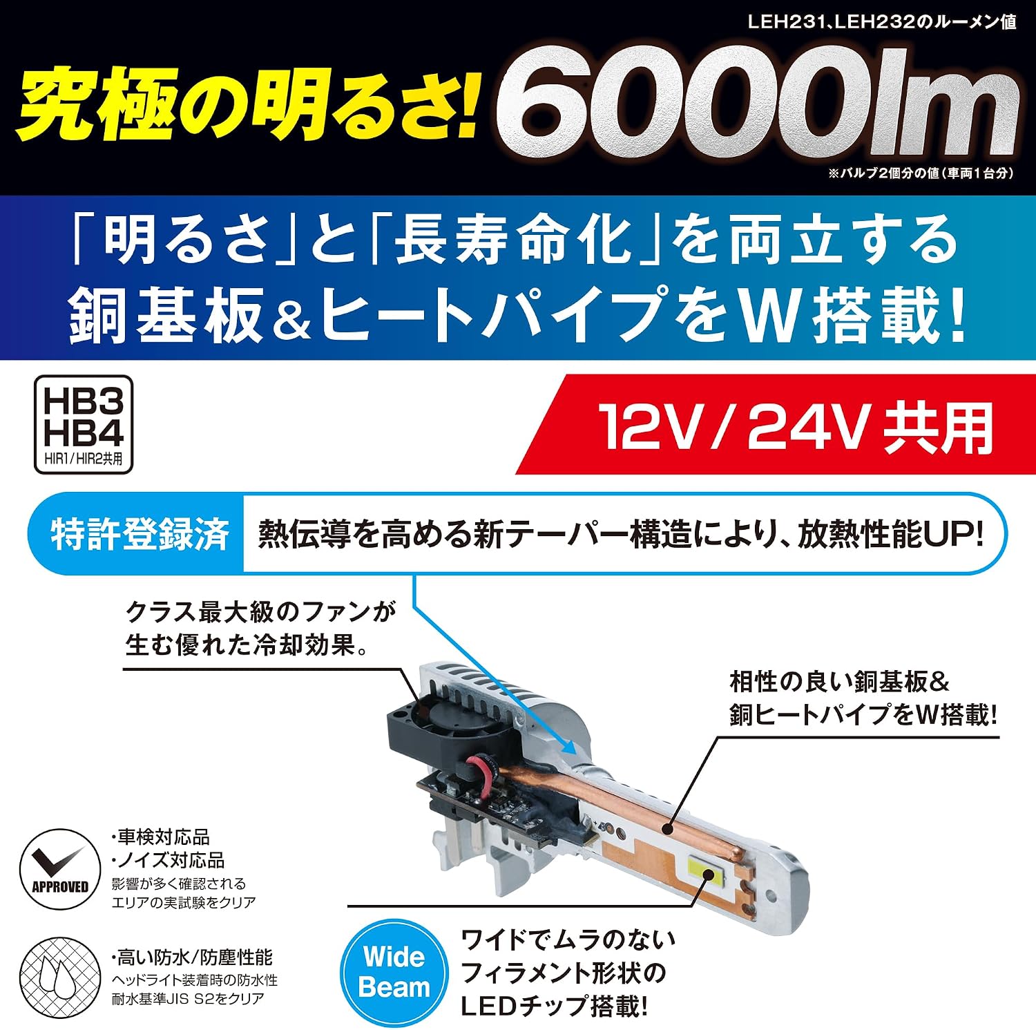 Thumbnail 3 de PIAA LEH231 ヘッド＆フォグ用LEDバルブ HB3/HB4/HIR1/HIR2・6000K・6000lm