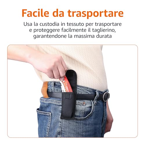 Detalle de Amazon Basics Taglierino pieghevole e resistente con corpo in alluminio – rosso