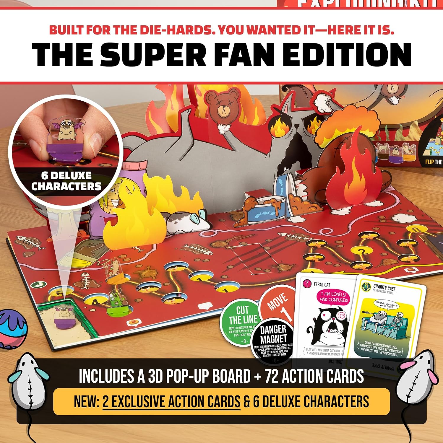 Detalle de Exploding Kittens: Board Game - The SuperFan Edition (2-6 giocatori, 7+): l’edizione da collezionisti per feste e serate gioco