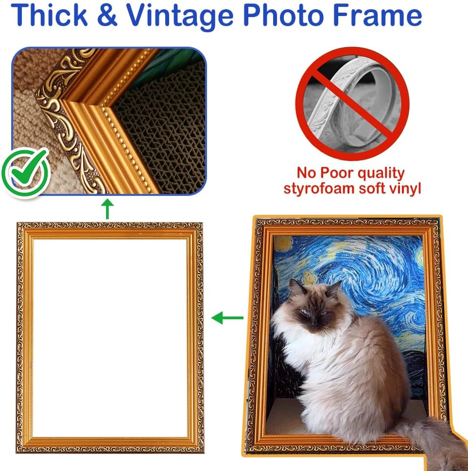 Detalle de NATUYA Oil Printing Frame Cat House with Cardboard Scratching Pad