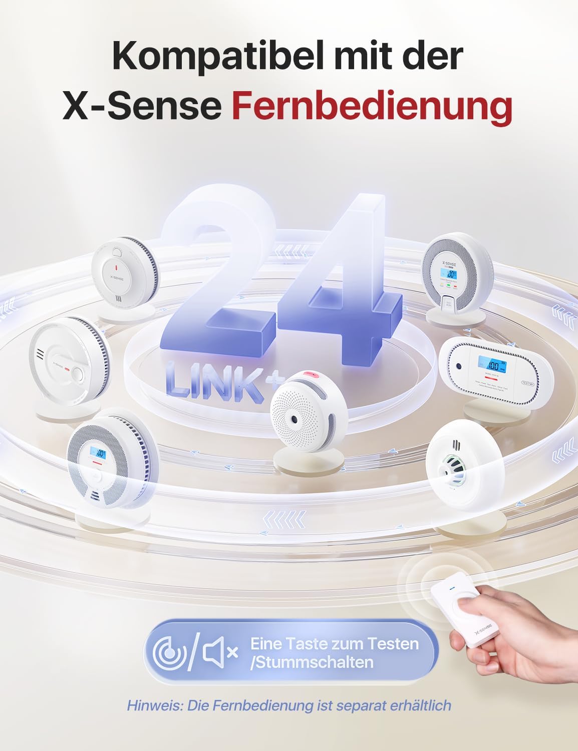 Thumbnail 6 de X-Sense funkvernetzter Rauchmelder XS01-WR (6er-Set) mit bis zu 250 m Reichweite, batteriewechselfähig
