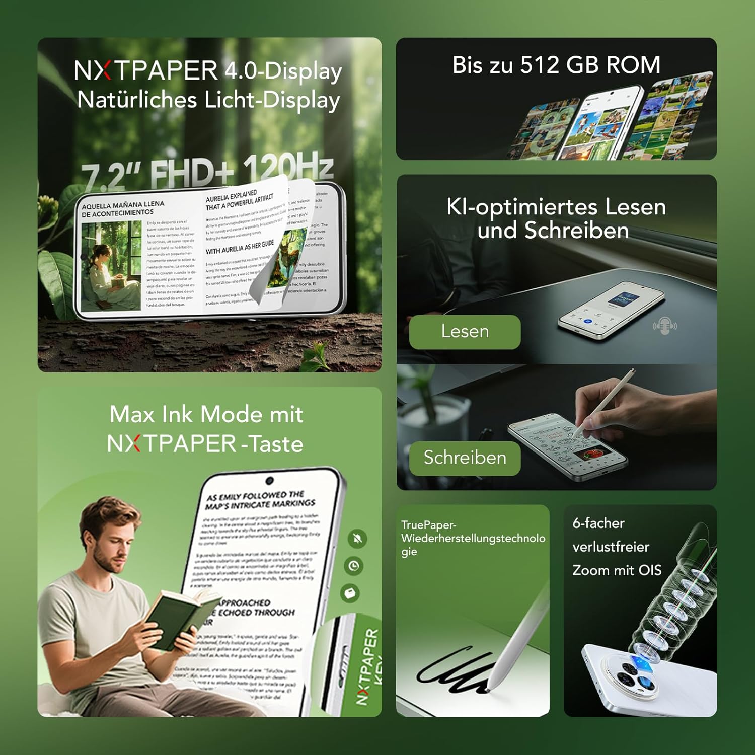 Thumbnail 2 de TCL NXTPAPER 60 Ultra 5G: Augenschonendes 7,2-Zoll-Display-Smartphone mit Power-Akku und Stift