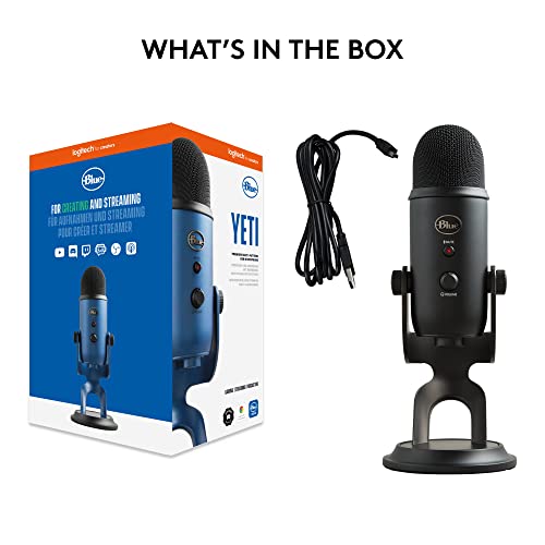 Thumbnail 10 de Logitech Creators Blue Yeti USB Microphone for PC & Mac (Blackout) with Blue VO!CE, 4 Pickup Patterns