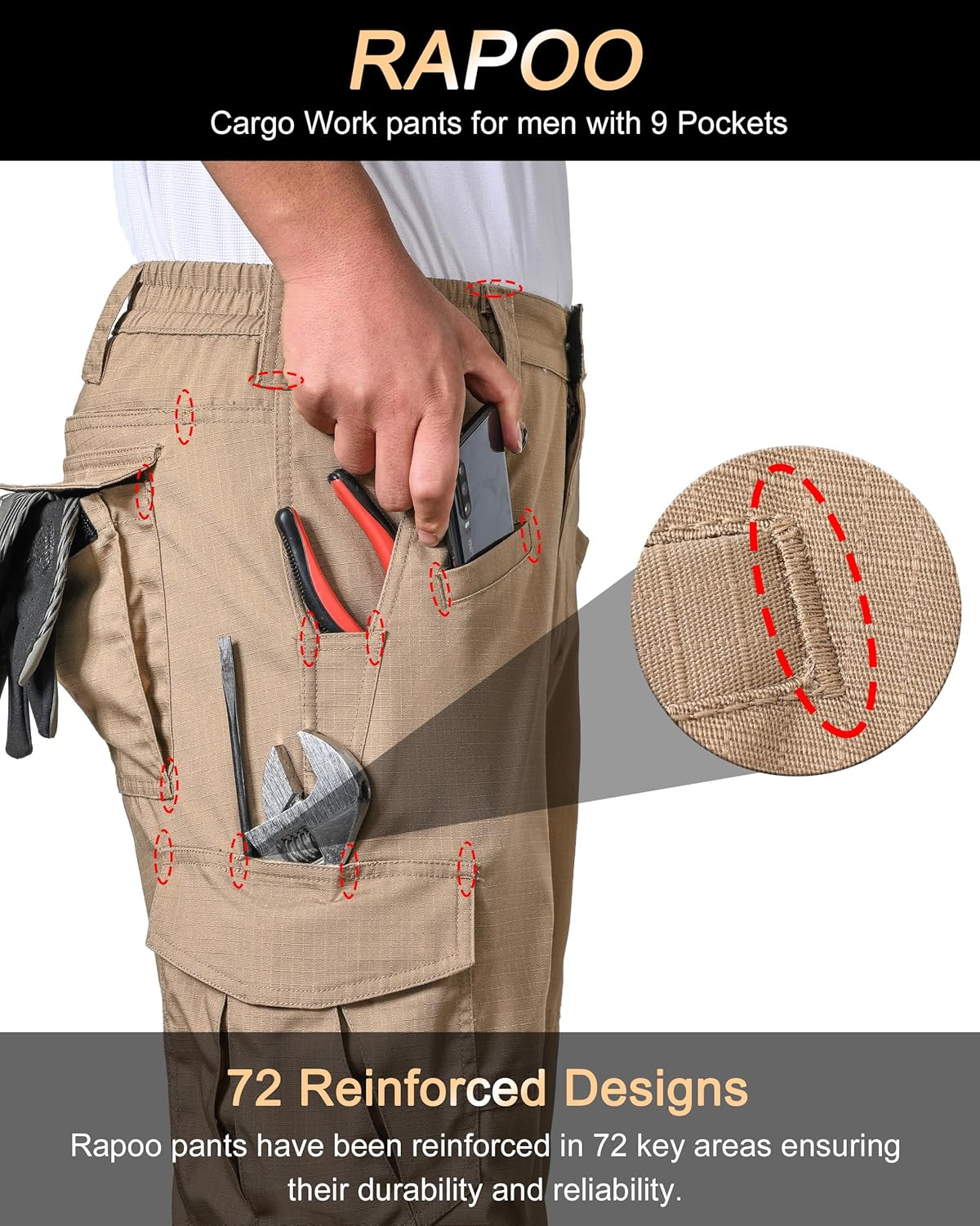 Thumbnail 1 de Rapoo Ripstop Cargo Pants 9 Pockets
