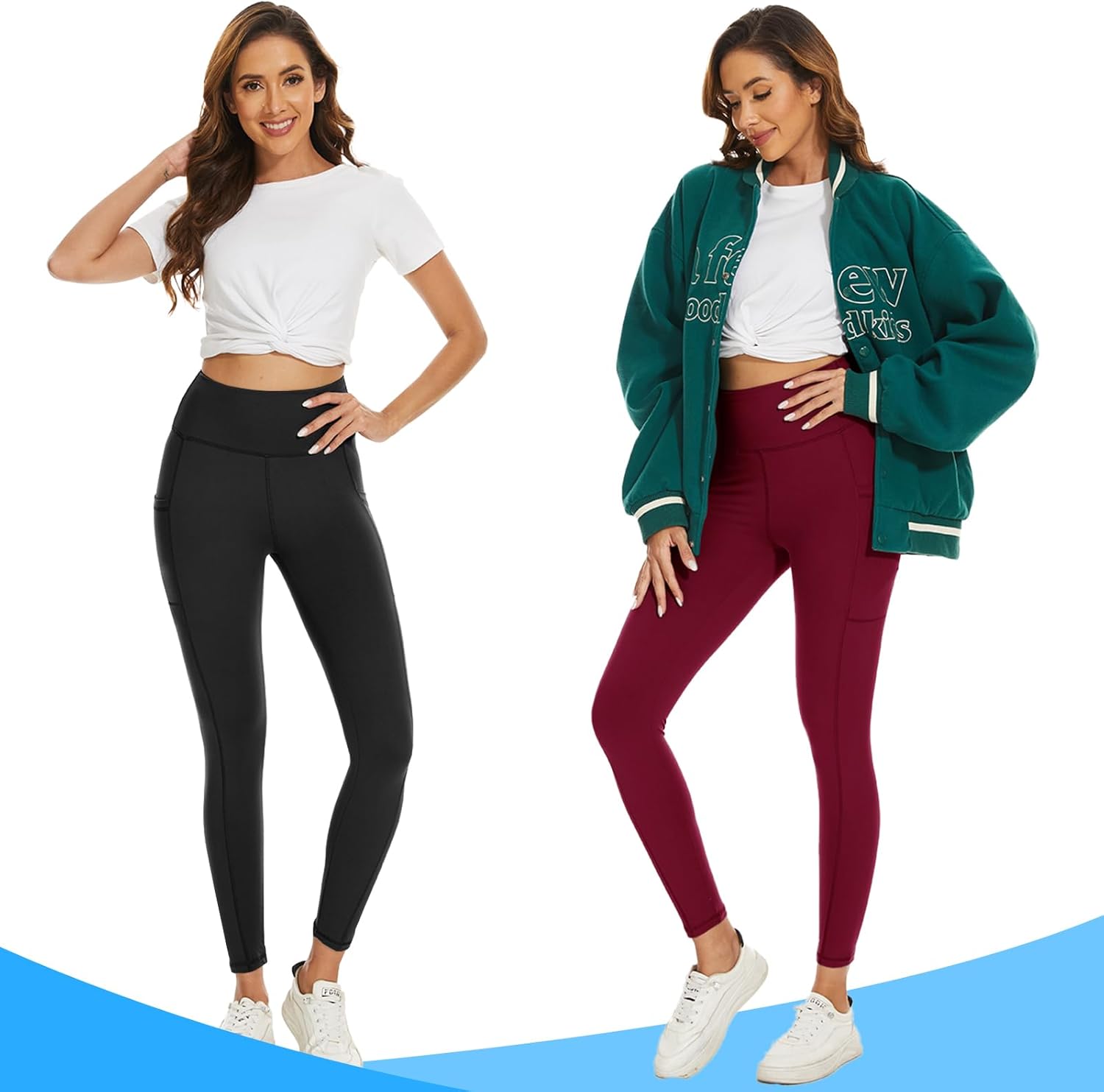 Thumbnail 2 de DDOBB 2er Pack Sport Leggings Damen High Waist mit Taschen – blickdicht, elastisch und vielseitig