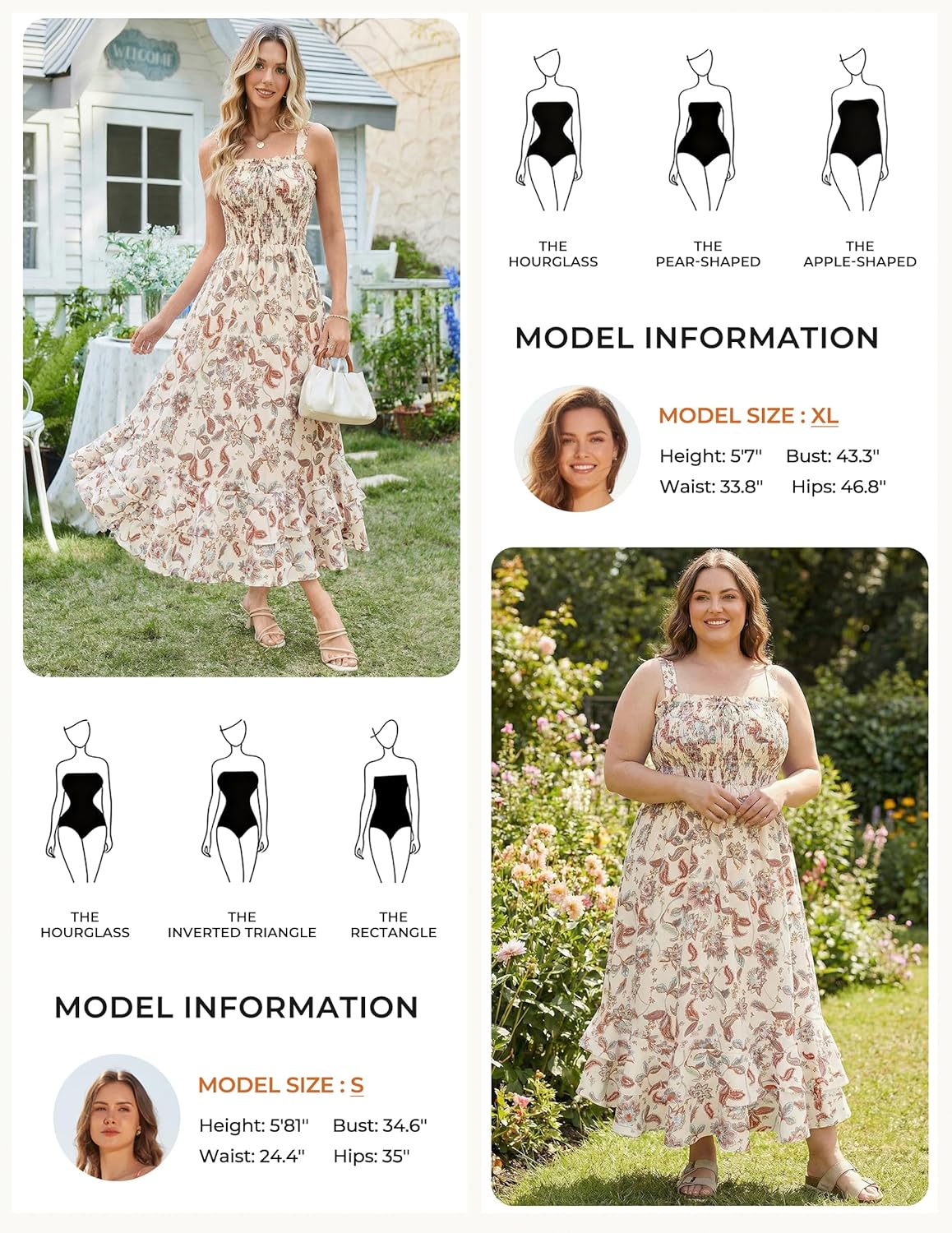 Thumbnail 3 de GRACE KARIN Women’s 2026 Summer Floral Boho Maxi Dress with Square Neck & Smocked Back