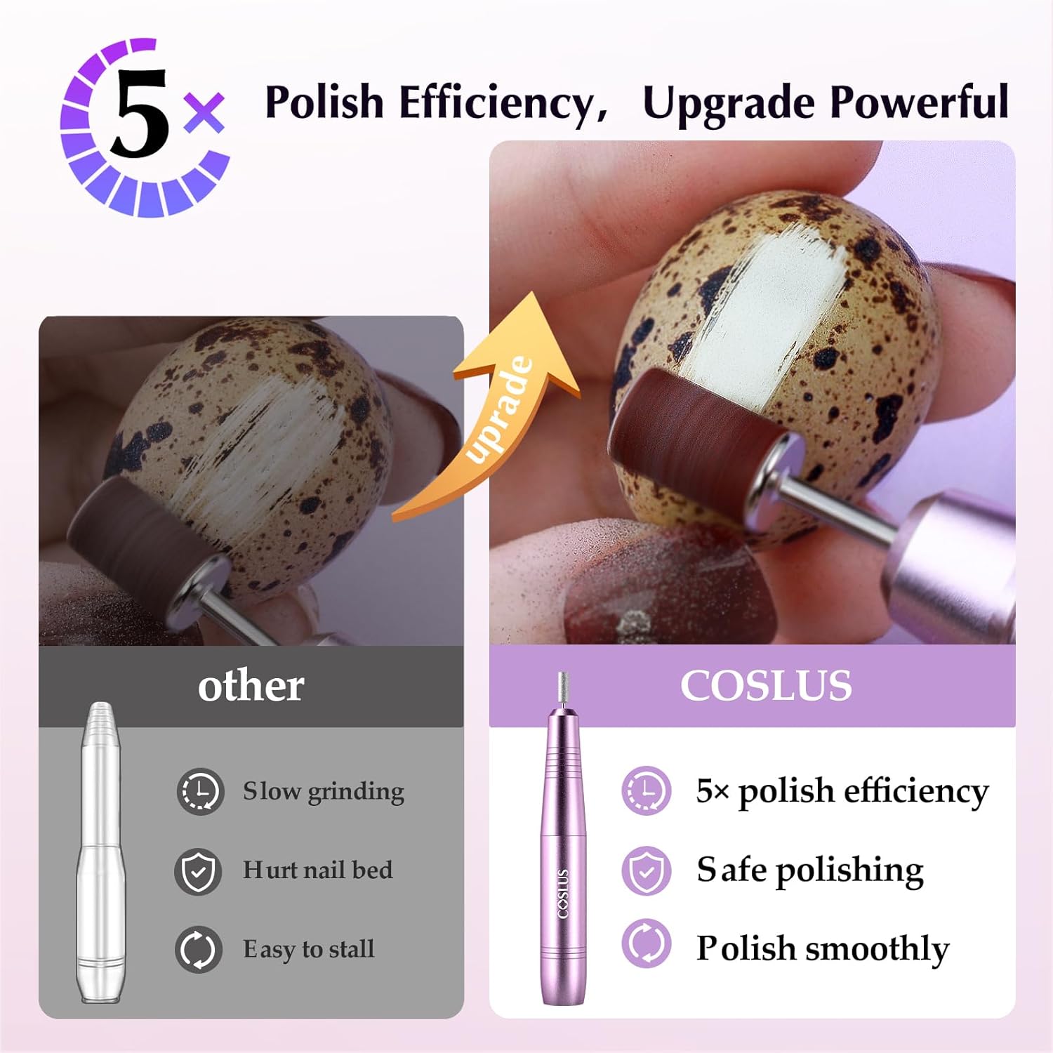 Detalle 2 de COSLUS Electric Nail Drill File Portable manicure kit ๐