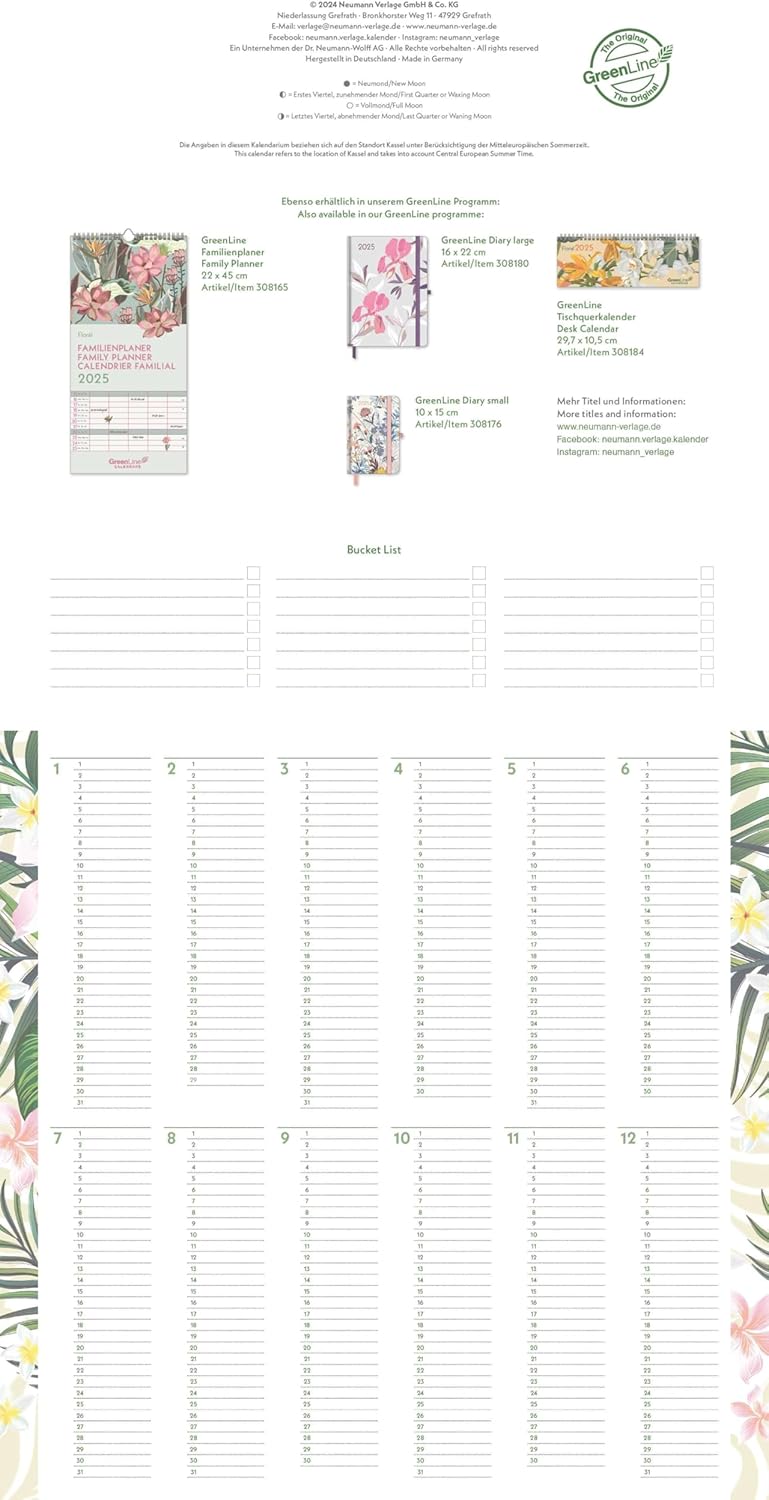 Thumbnail 2 de GreenLine Floral 2025 Broschürenkalender (30x30 cm) – Wandkalender mit Platz für Notizen