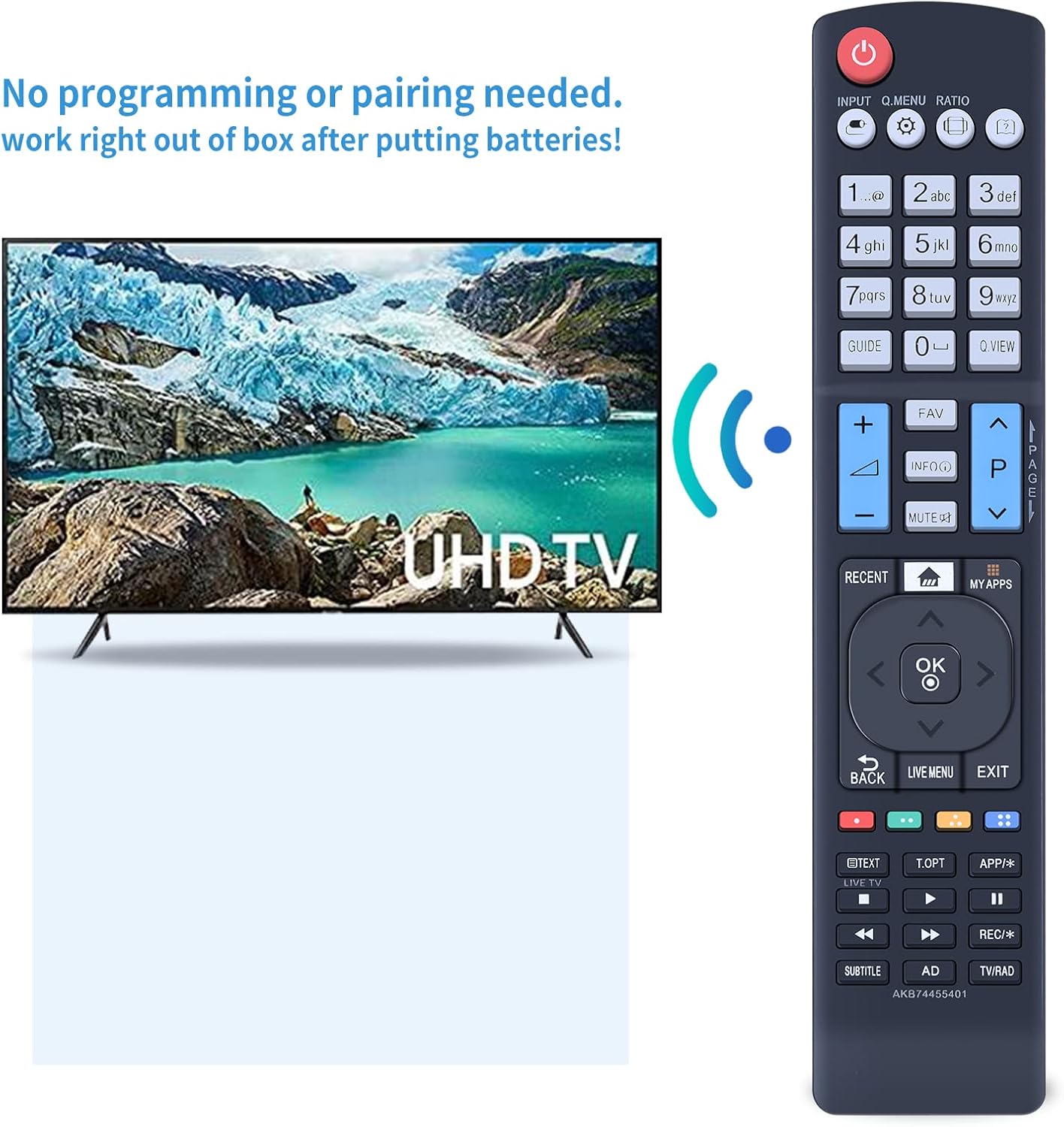 Thumbnail 3 de TCNOUMT AKB74455401 Remote Control Replacement for LG TV (32LF630V, 40LF630, 40LF630V, 43LF630V, 49LF630V)