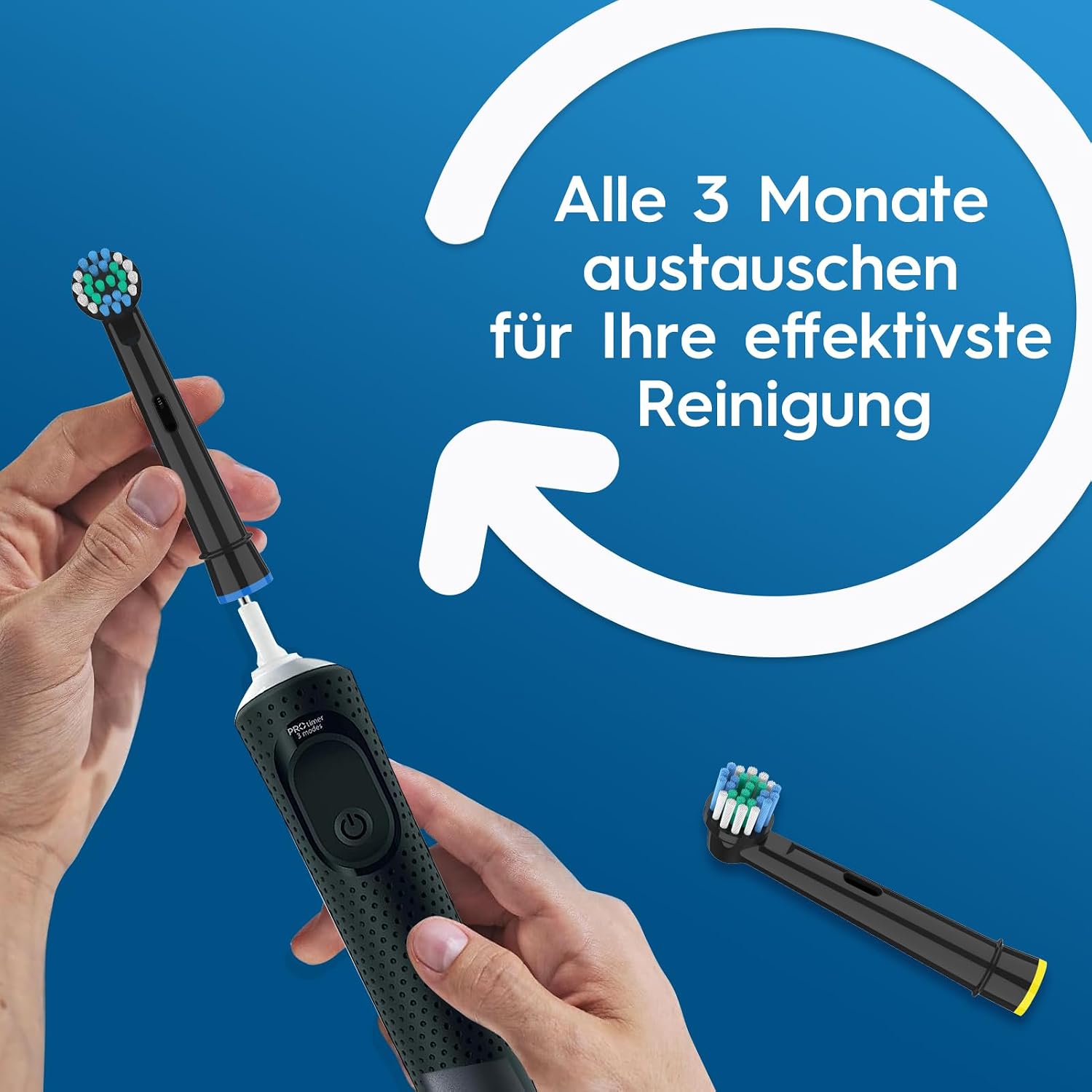 Thumbnail 6 de HSYTEK 8 Aufsteckbürsten kompatibel mit Oral-B (Vitality Pro, Genius X, Pro 3 3500/9000, Series 3 Plus) – Schwarz