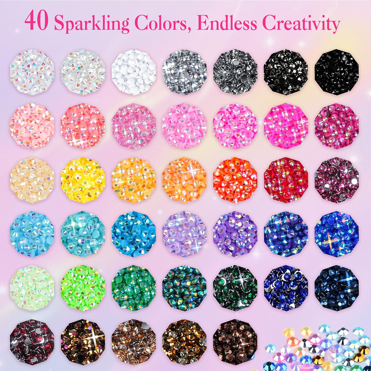 Detalle de Gionlion Rhinestone Craft Kit, 3mm
