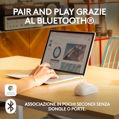 Detalle de Logitech M240 Silenzioso Bluetooth Mouse: compatto, wireless e con rumore ridotto