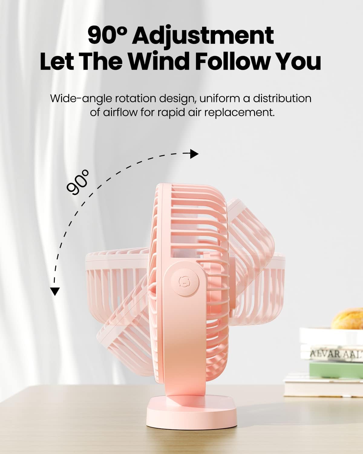 Thumbnail 5 de gaiatop USB Desk Fan 5.5in Pink