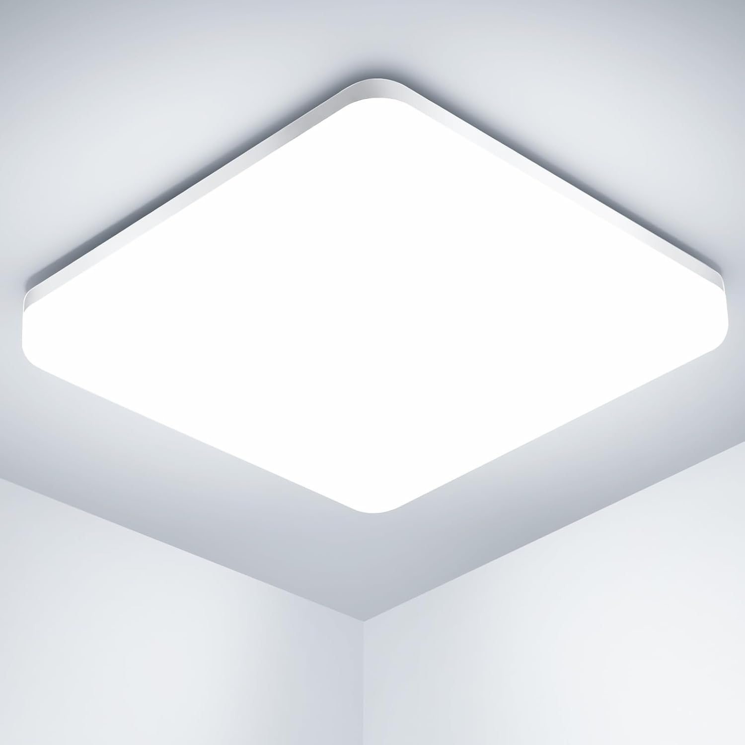 Detalle de OUILA Plafón LED Techo 20W 2000LM 6500K IP44 – Lúmina fría, diseño cuadrado ultra delgado