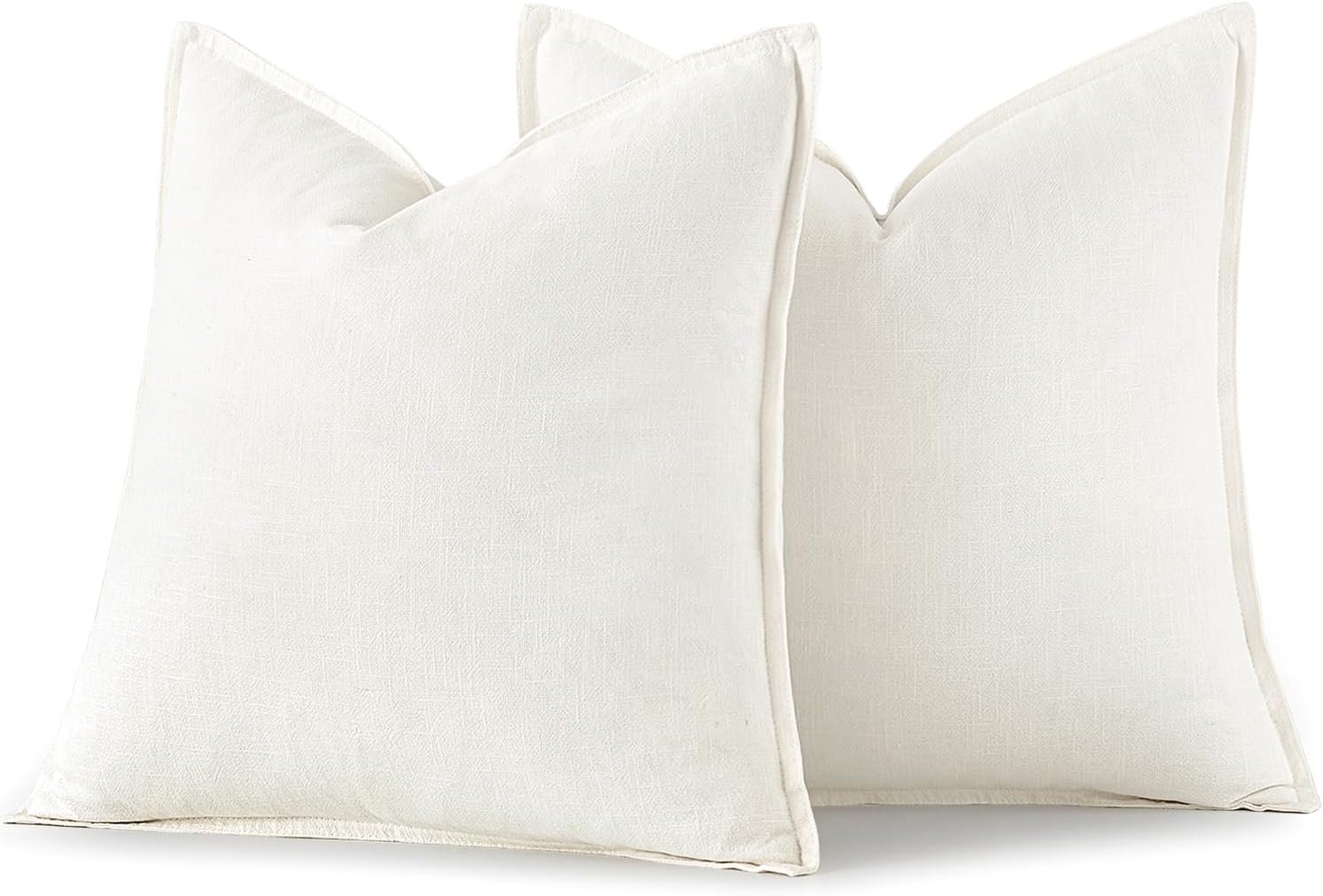Thumbnail 5 de MIULEE Linen Throw Pillow Covers, 18 x 18, Cream White, Set of 2
