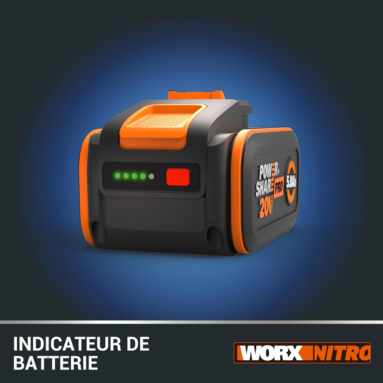 Detalle 2 de WORX WA3645 Batterie PowerShare 20V 5Ah