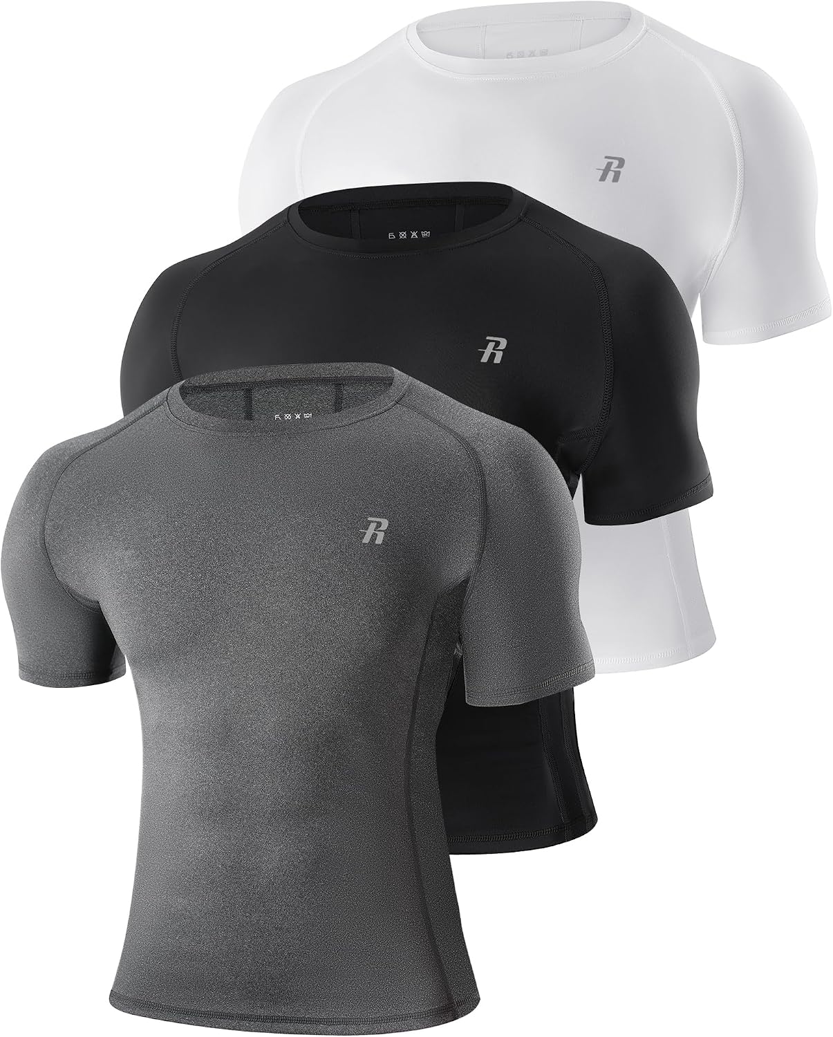 Thumbnail 6 de Runhit 3er-Set Herren-Kompressionsshirt Kurzarm – schnelltrocknendes Funktionsshirt für Lauf, Fitness & Training