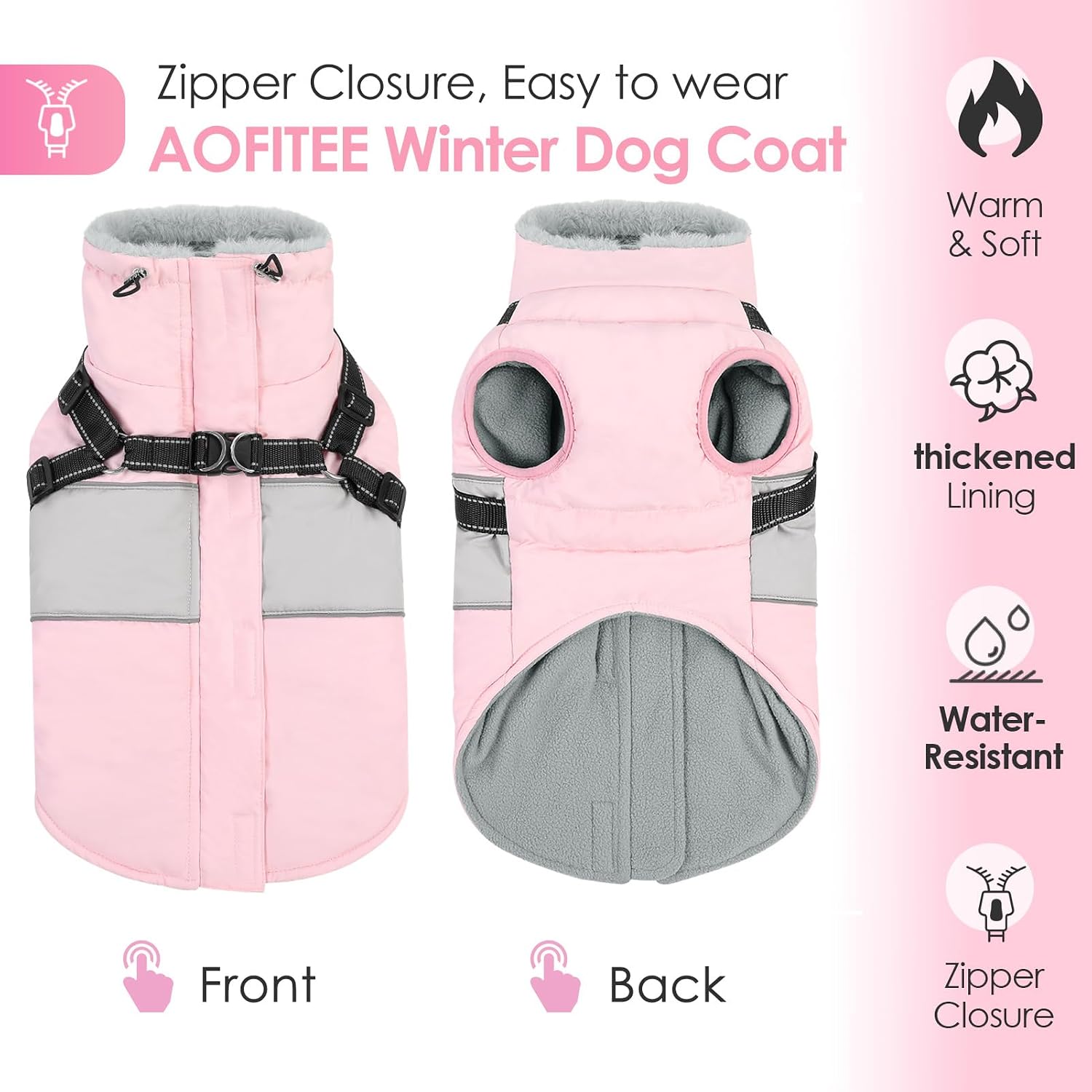 Detalle de AOFITEE Dog Coat XXXL Harness Jacket